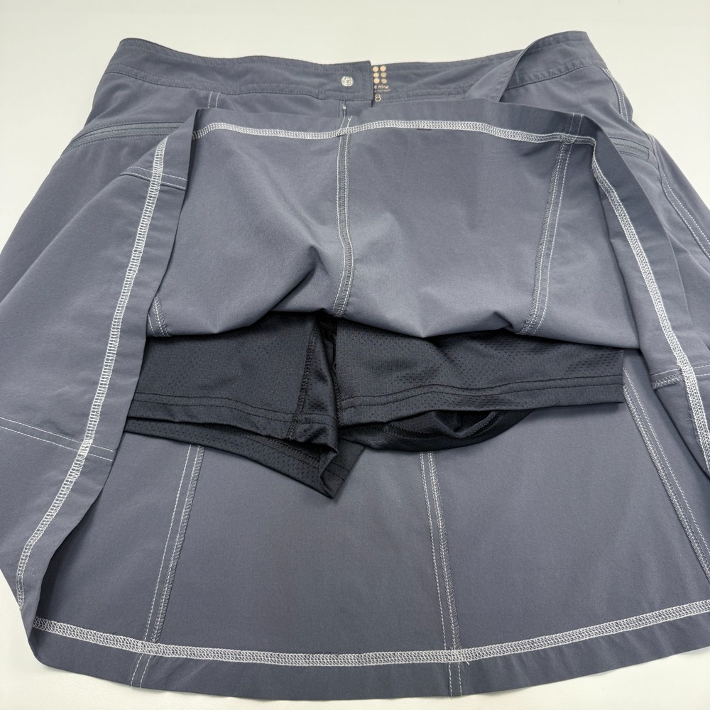 Title Nine Skort Skirt Size 8 Gray Zip‎ Pockets Mesh Shorts Tennis Golf Outdoors - Picture 6 of 7